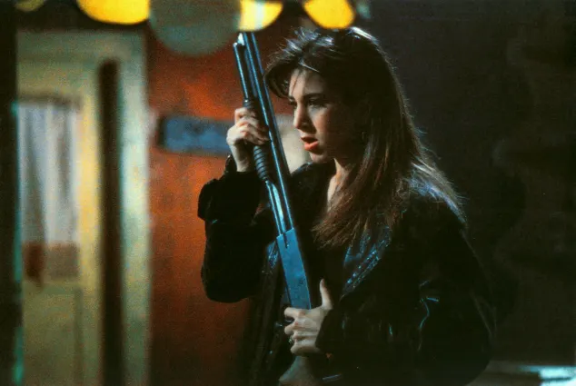 Jennifer Aniston in a scene from the movie 'Leprechaun'