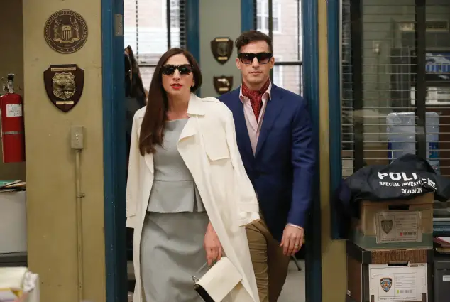 Chelsea Peretti and Andy Samberg in 'Brooklyn Nine-Nine'.
