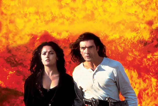 Antonio Banderas and Salma Hayek in 'Desperado' 1995.