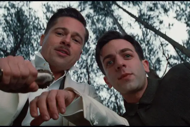 Brad Pitt and B. J. Novak in 'Inglorious Bastards'.
