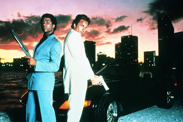 Philip Michael Thomas and Don Johnson in 'Miami Vice'.