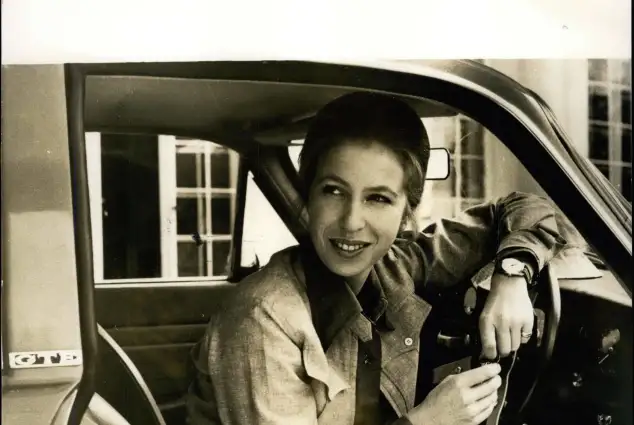 Princess Anne with her birthday present from the Queen and Prince Philip, on August 11th, 1971.