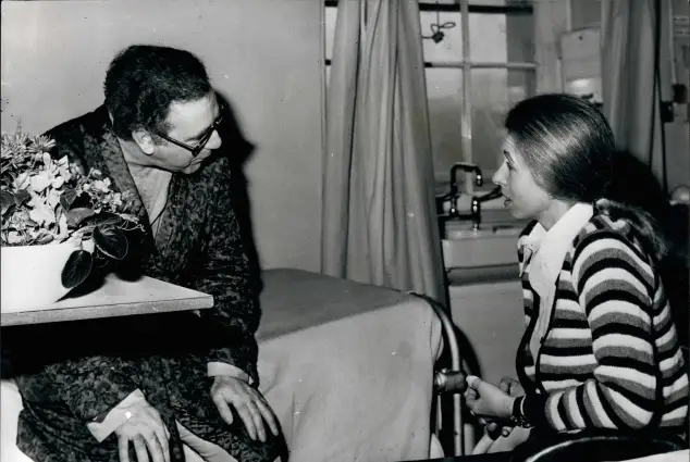 Princess Anne visits Brian McConnell after he was shot while trying to protect the Princess during a kidnapping attempt, on March 3rd, 1974.