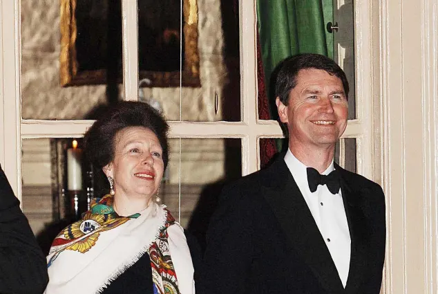 Princess Anne and Sir Tim Laurence celebrate the Queen's 80th birthday on April 21s, 2006.