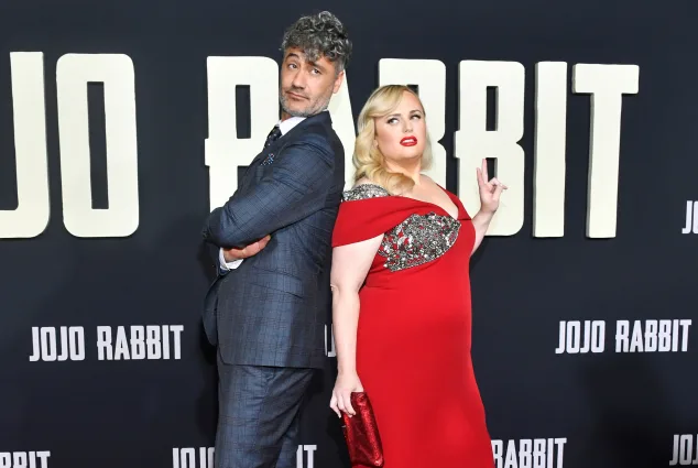 Taika Waititi and Rebel Wilson attend the premiere of 
