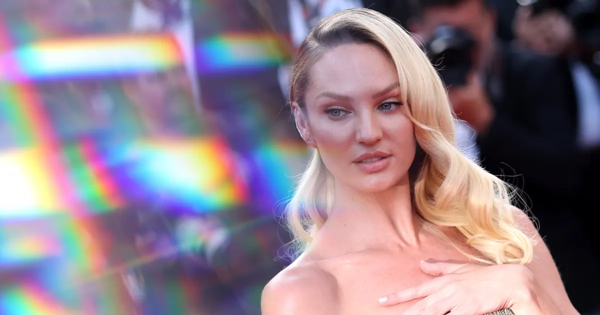 Victoria's Secret Angel Candice Swanepoel In See Through Dress