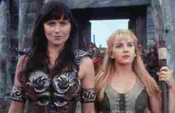 Lucy Lawless and Renee O'Connor in 'Xena: Warrior Princess'