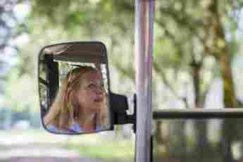 Founder Carole Baskin drives a golf cart at Big Cat Rescue in Tampa on Thursday, July 20, 2017.