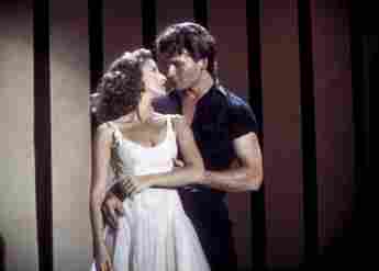 Jennifer Grey and Patrick Swayze in a scene from 'Dirty Dancing' (1987).