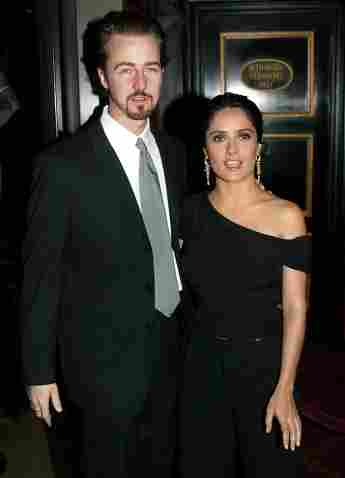 Edward Norton and Salma Hayek at the premiere of 'Red Dragon' in 2002