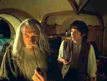 Ian McKellen and Elijah Wood in 'The Fellowship of the Ring'.