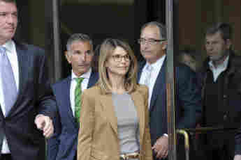 Lori Loughlin exits the courthouse in Boston on April 3rd.