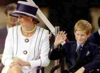 La princesa Diana y el príncipe Harry