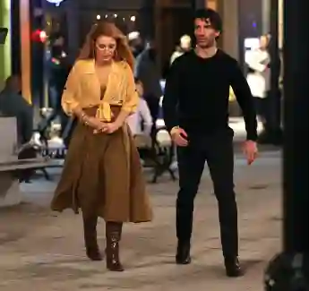 Blake Lively and Justin Baldoni during filming