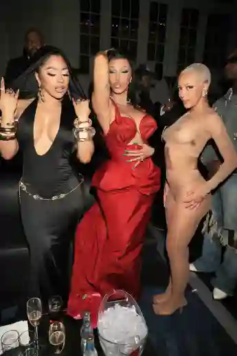 hennessy carolina cardi b and doja cat hot sexy sheathless party met gala after party look