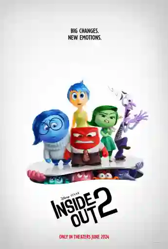 RECORD DATE NOT STATED INSIDE OUT 2, advance poster, from left: Sadness (glasses, voice: Phylis Smith), Anger (red, voic