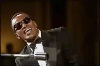 Jamie Foxx as Ray Charles in the film "Ray".