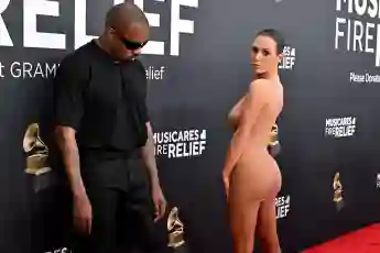 kanye west bianca censori grammys 2025 appearance red carpet scandal