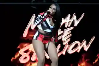 Megan Thee Stallion performs onstage during the EA Sports Bowl at Bud Light Super Bowl Music Fest.