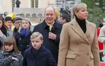 Prince Albert and Princess Charlene with their children