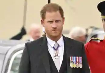 Prince Harry on his way to Westminster Abbey