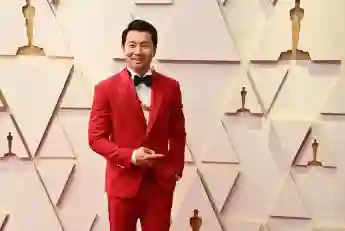 Simu Liu arrives for the 94th annual Academy Awards at the Dolby Theatre in the Hollywood section of Los Angeles on Sund