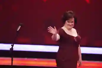 Susan Boyle performs during the 3rd semi final of the TV show 'Das Supertalent' on December 12, 2009 in Cologne, Germany