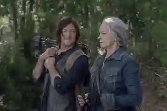 Norman Reedus and Melissa McBride in a scene from the series 'The Walking Dead'