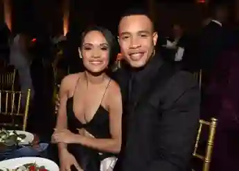 Grace and Trai Byers attend BET Presents the American Black Film Festival Honors on February 17, 2017 in Beverly Hills, California.