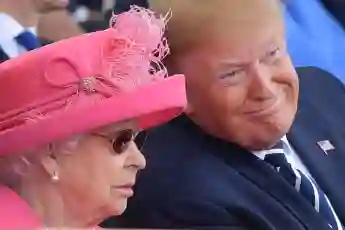 Revisiting Donald Trump's Meeting With Queen Elizabeth As President awkward moments pictures inspecting the guard tuxedo fashion photos 2021 joe biden UK trip