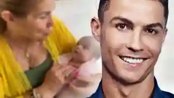 Cristiano Ronaldo's mother cuddles baby Bella