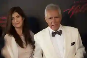 Alex Trebek and wife Jean Currivan Trebek arrive at the 38th Annual Daytime Emmy Awards show in Las Vegas, Nevada, on June 19, 2011