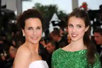 Andie MacDowell with her daughter Margaret Qualley at the Cannes Film Festival.