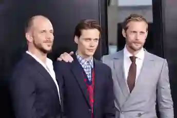 Gustaf Skarsgård, Bill Skarsgård, and Alexander Skarsgård at the premiere of 'It'.