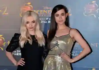 Dove Cameron and Sofia Carson at the premiere of the second film of Descendants on October 12, 2017