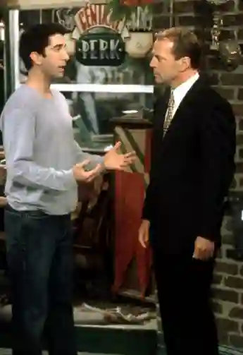 David Schwimmer and Bruce Willis in 'Friends'
