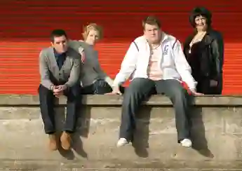 GAVIN AND STACEY, (from left): Mathew Horne, Joanna Page, James Corden, Ruth Jones, (Season 1), 2007-10. BBC / Courtesy: