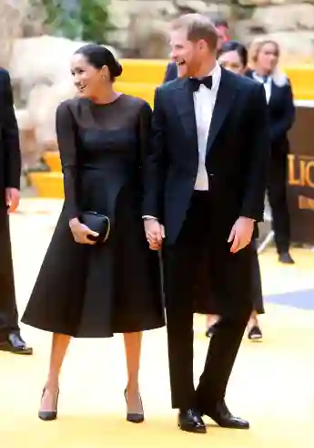 Prince Harry and Duchess Meghan at the London premiere of The Lion King