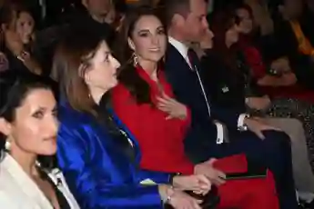duchess kate red two-piece suit
