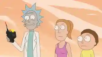 RICK AND MORTY, from left: Rick Sanchez (voiced by Justin Roiland), Summer Smith (voiced by Spencer Grammer), Morty Smit