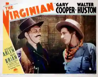 THE VIRGINIAN, lobbycard, from left, Gary Cooper, Walter Huston, 1929M8DVIRG EC002 PUBLICATIONxINxGERxSUIxAUTxONLY Copyr
