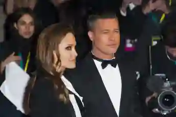BAFTA Film Awards 2014 - London Angelina Jolie and Brad Pitt arriving for the 2014 EE British Academy Film Awards (BAFTA
