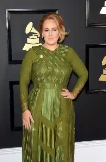 Adele  at  the  59th  GRAMMY  Awards  held  at  the  Staples  Center  in  Los  Angeles,  USA  on  Fe
