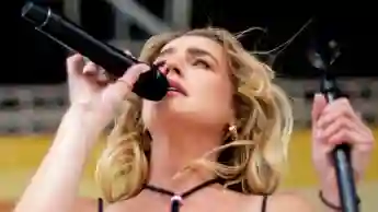 Syndication: The Tennessean, Ingrid Andress performs at the Riverfront Stadium during the second day of CMA Fest on Broa