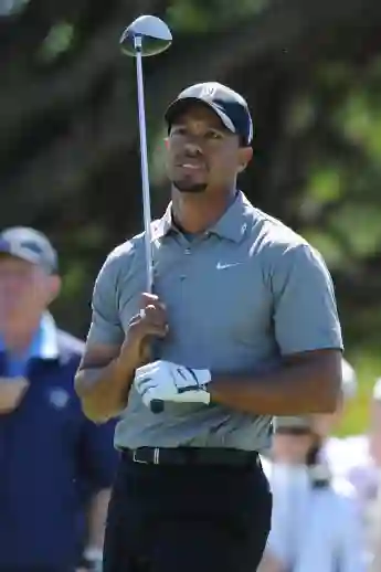 **FILE PHOTO** Tiger Woods and Nike End 27 Year Partnership. DORAL, FL - MARCH 11: Tiger Woods plays during the second r