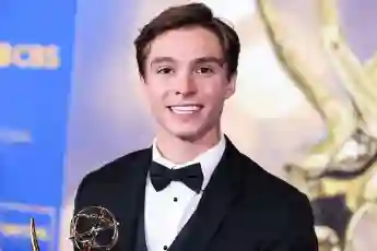 Nicholas Alexander Chavez, winner of the Outstanding Younger Performer in a Drama Series award, poses in the press room