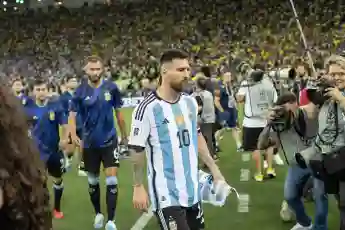 November 21, 2023, Rio de Janeiro, Rio de Janeiro,Brazil, Brazil: Lionel Messi of Argentina leaves the pitch as the matc