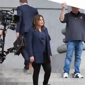 Mariska Hargitay on the set of "Law & Order: Special Victims Unit", 2019.