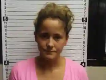 Jenelle Evans poses for a mug shot August 8, 2011 in Oak Island, North Carolina.