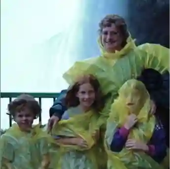 Johnny Galecki at Niagara Falls as a child.